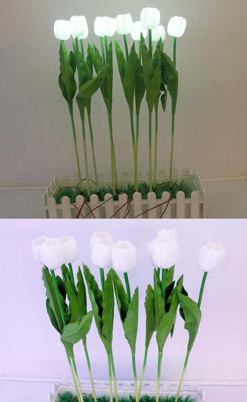 Garden Decoration PU Material LED Tulip Lights