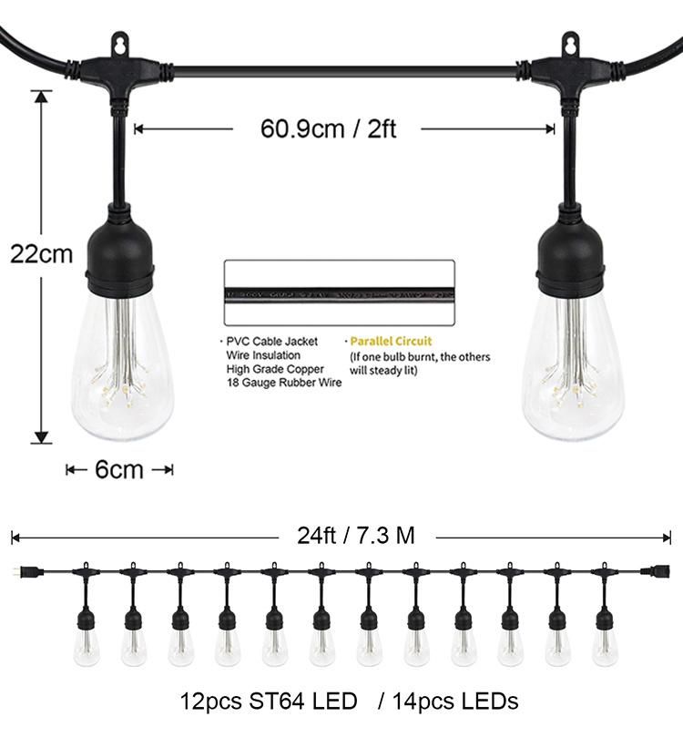 China Manufacturer Waterproof Indoor Outdoor Decorative Holiday Party String Light