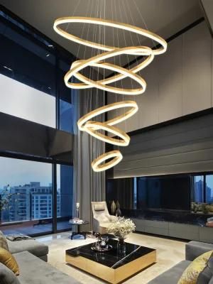 5 Rings 2022 Cafe Bar Villa Staircase Restaurant Mall Home Roof Lamp Ceiling Lights Modern Ceiling LED Light