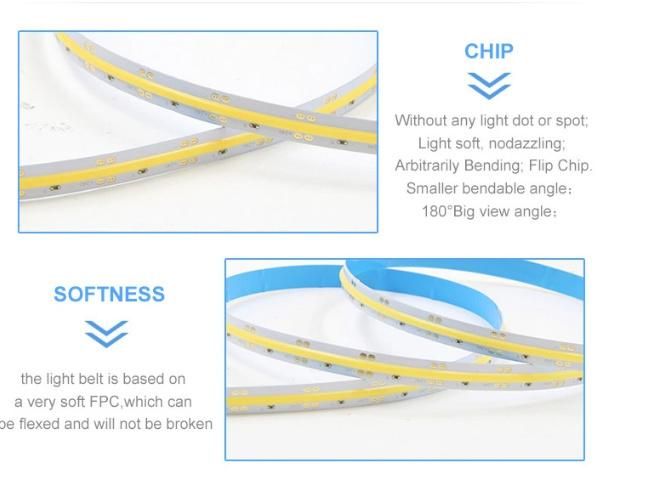 High Quality 180 Degree Big View Angle High Bright 24V 480LEDs COB LED Strip