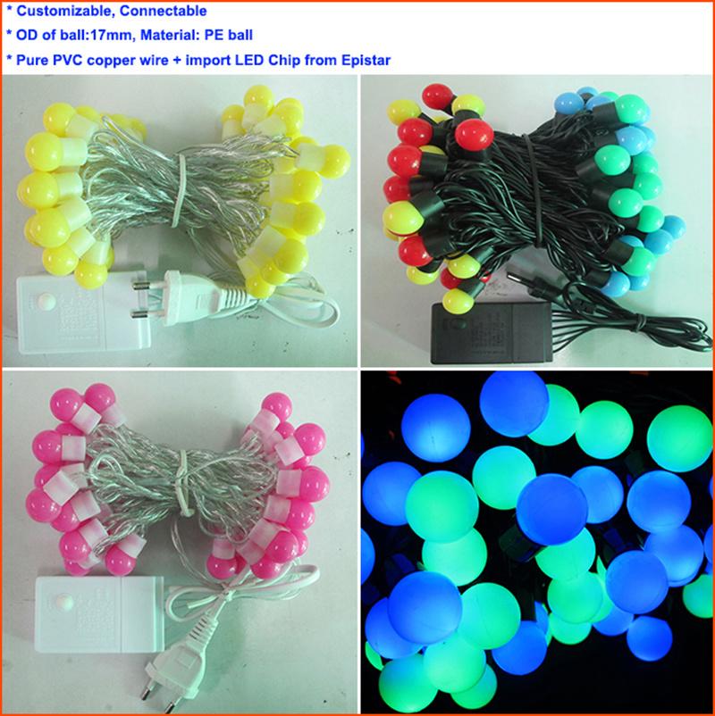 Toprex Wholesale Christmas Home Store Decorative Colour Kids Festoon PE 10LED Ball LED String Lights