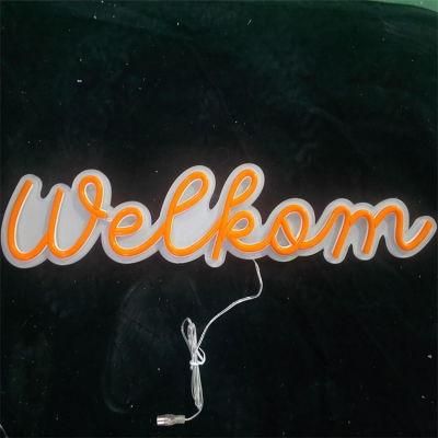 Shop Store Wall Mounted Hanging Decorative LED Neon Light Acrylic Custom Welkom LED Neon Sign