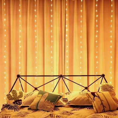 3*2m 200LED /3*3m 300LED Indoor Outdoor Waterproof LED String Lights Christmas Curtain String Light for Decorative Holiday Wedding Party