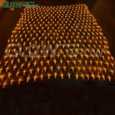 IP65 Waterproof Yellow 2m*2m 400LED 110V 220V Christmas LED Net Mesh String Light for Home Holiday Garden Tree Event Xmas Decoration