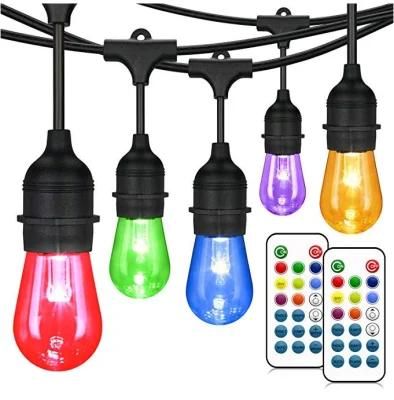 Remote LED Multi Colorful RGB Christmas Light E27 LED Filament Bulb Festoon Party String Lights for Indoor/Outdoor Decorations