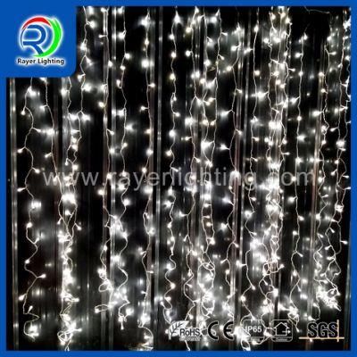 Customized Hall Wedding Christmas Decoration Wedding Drapes with Crystal Decoration LED Curtain Lights