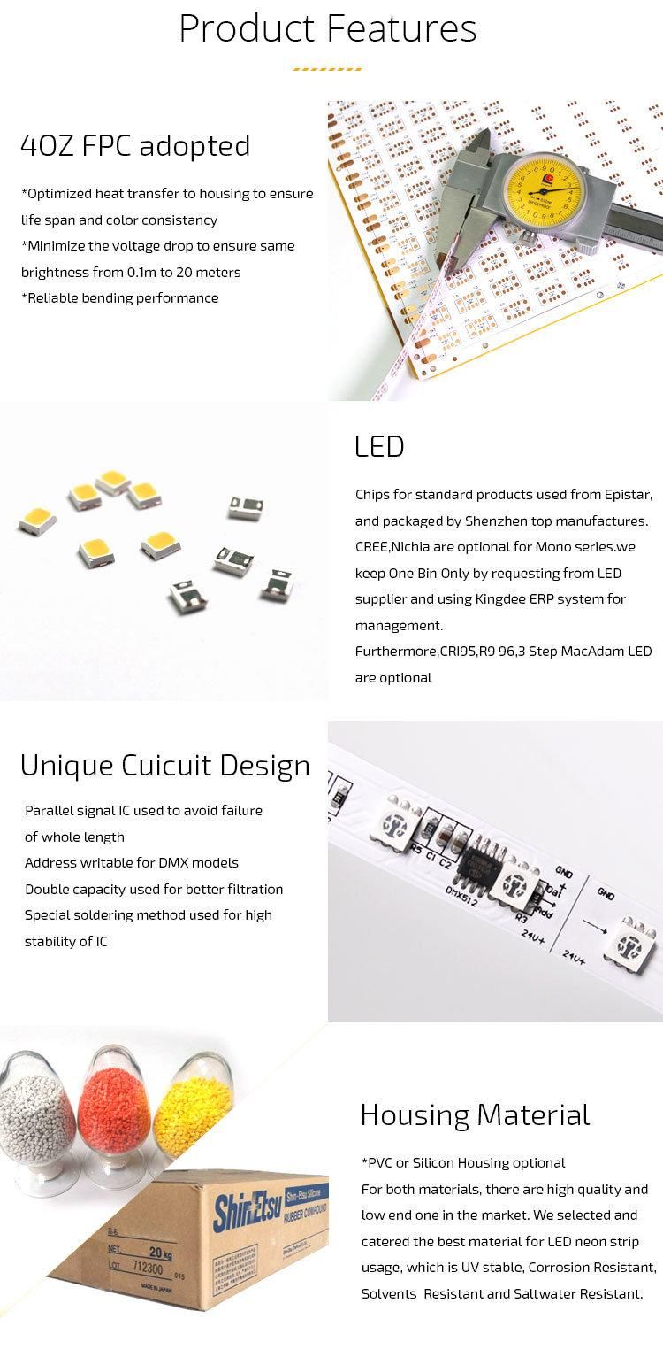 24V RGB IP68 Flex Waterproof LED Tube Light