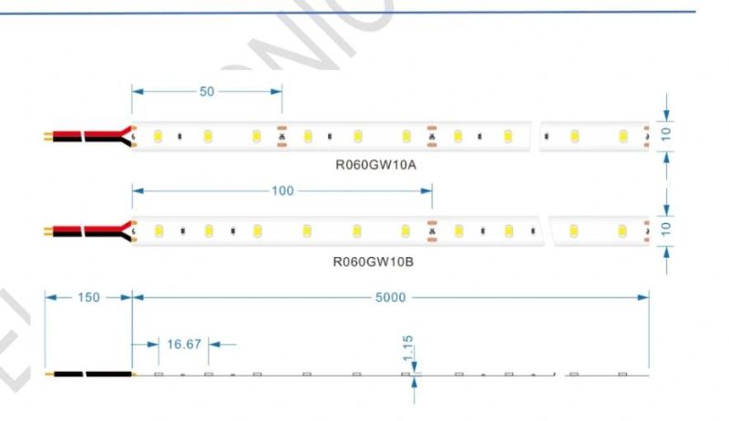 60LEDs/M DC24V 12W High Brightness LED Flexible Tape Light Strip