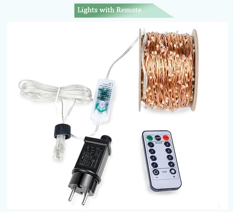 Remote Wam White Fairy LED Lights 100 Meter Outdoor Christmas Lighting Mini Garland String Light