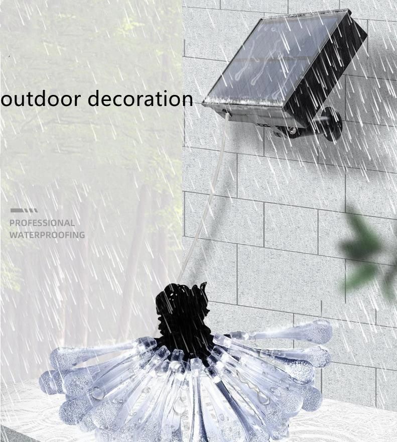 Solar Water Drop Garden LED Lamp