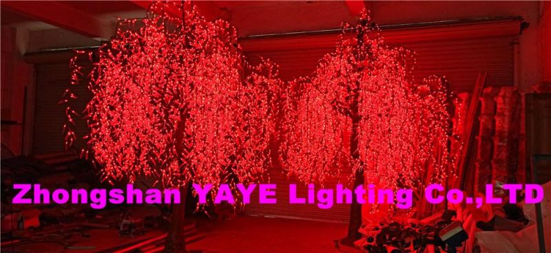 Yaye 18 Hot Sell High Quality 4608LEDs 2.5m Diameter 3m Height LED Lighted RGB Willow Tree with CE/RoHS