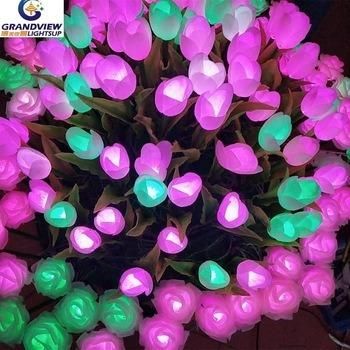 220V RGB LED Festival Outdoor Decoration Rose Flower Light