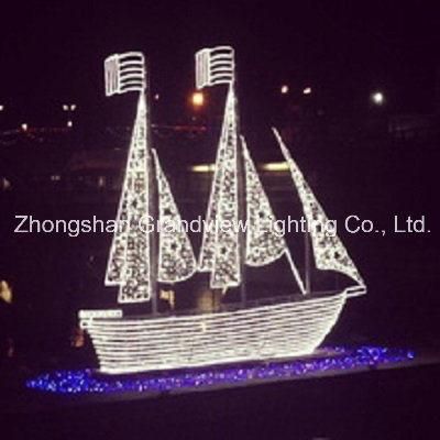 LED 3D Rope and String Motif Ship Christmas Light