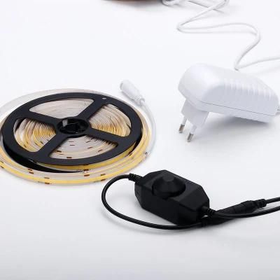 High-End Decorative Lighting 3m Switch Buttom Dimmable Lights Kit COB Light LED Strip