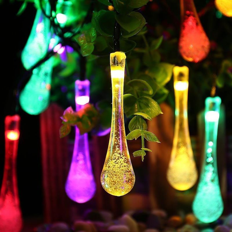 6/5/3m 30/20/10 LEDs Christmas Holiday Decoration LED Outdoor Water Drops Solar Lamp String Light