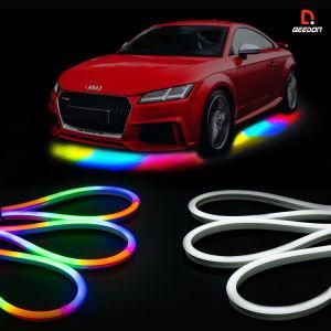 31.5inch/80cm RGB Color Chasing LED Strips with Bluetooth Controller for Car RV Camping Boat Audio Lights