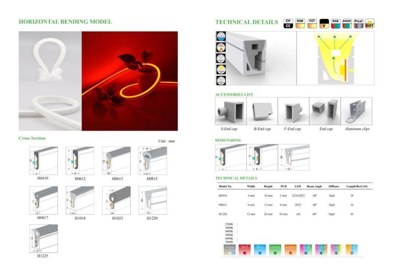 24V Flexible High Ra Neon LED Strip Warm White 2835 High Efficiency Dimmable LED Strip Light