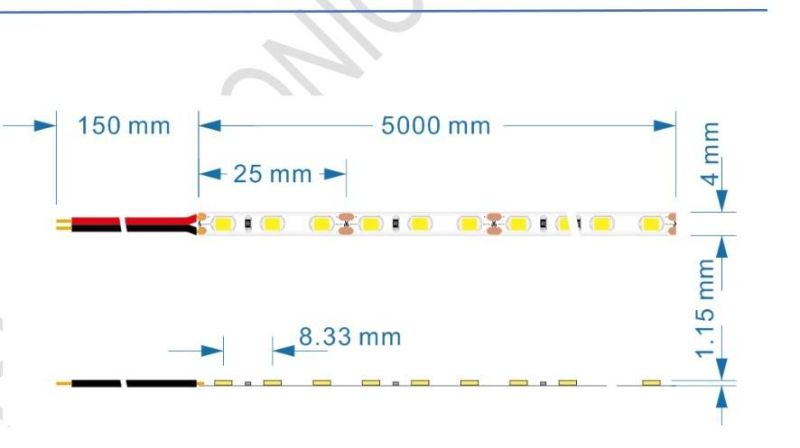 4mm Ultra-Narrow LED Strip 120LEDs/M LED Flexible Strip