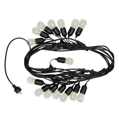 48 Foot Outdoor Weatherproof Flexible LED Light String Hanging Sockets Perfect Patio Lights