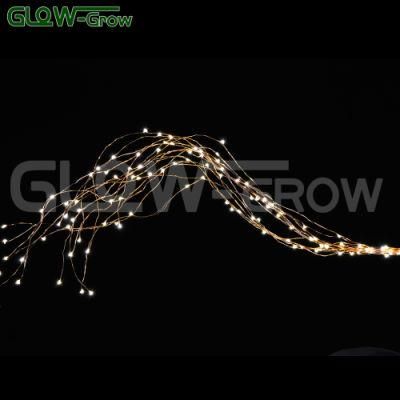 Warm White Vines Lights Copper Wire Waterfall LED Fairy String Lights Christmas Wedding Party Holiday Tree Decoration