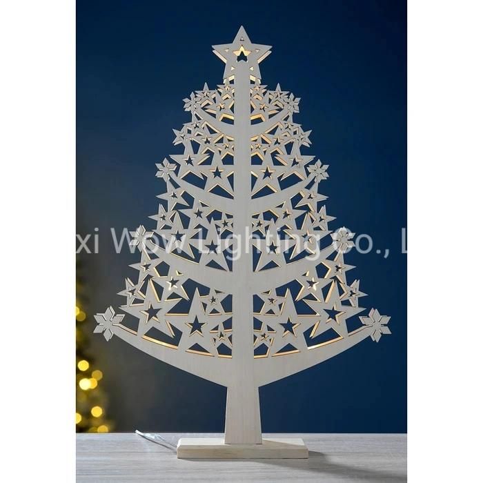 Star Christmas Tree Table Decoration Wood 50 Cm