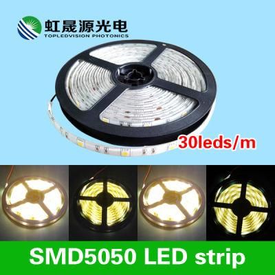 20-22lm/LEDs High Bright SMD5050 Flexible LED Strip Light 30LEDs/M 12V/24V DC