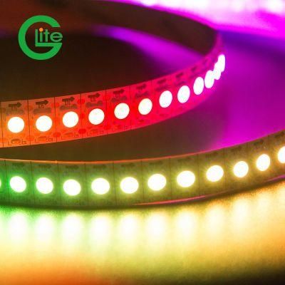 Glite IP67 Addressable Flexible Ws2812 144LED Per Meter Full Color RGB LED Strip Light
