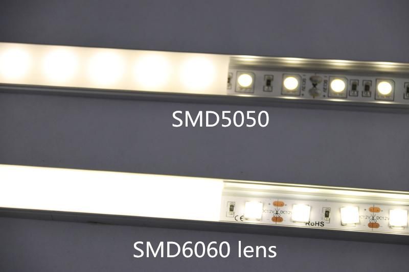 New Type IP 20 Waterproof 180 Degree Illumination Angle 1600 Lumen/M 2PCS LED Beams Per Cut SMD 6060 LED Strip Light with Lens More Brighter Than SMD5050