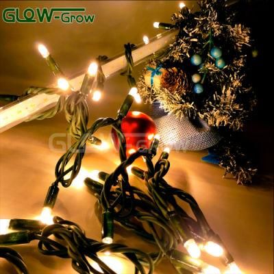 16.4 FT. Length, 50 LED Lights, IP65, Green Cable, Warm White, Christmas LED Fairy String Light for Home Decoration