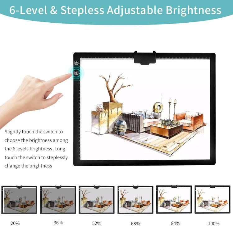 New Product Integrated Bracket Design A3 Battery Type LED Tracing Tablet Tracing Light Pad USB LED Light Pad with Stand