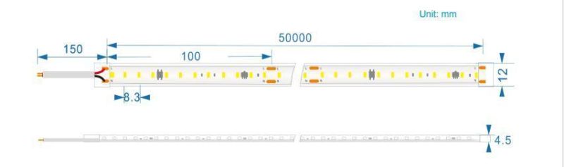 220VAC High Voltage 2835 SMD 120LEDs/Meter Flexible LED Strip Lights