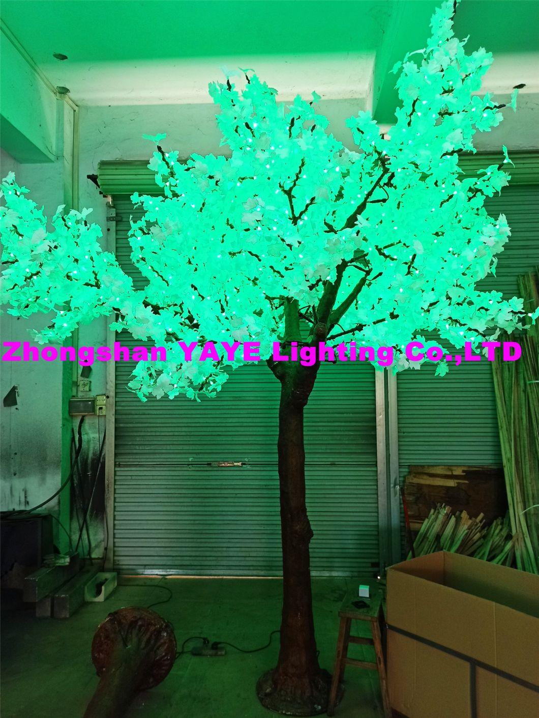 Yaye 20 Hot Sell Outdoor /Indoor High Simulation White / Green/ Yellow /Blue /Pomk /Purple /RGB Color LED Maple Tree Light with 2 Years Warranty