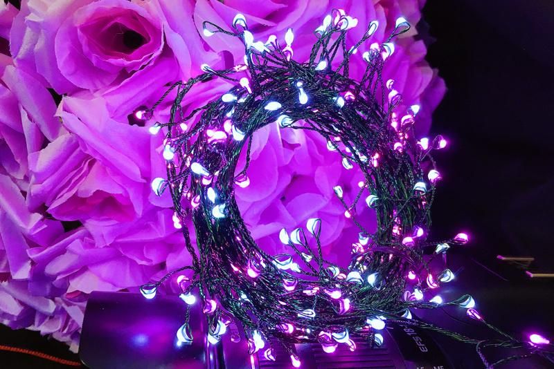 Fluffy Indoors Plug EU Twinkle LED String Light Confetti Christmas Star Small Fairy Lights