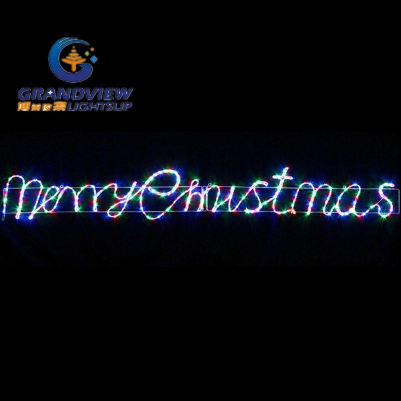 Animated 290cm Wide LED Multi Colours ′merry Christmas′ Motif Rope Lights