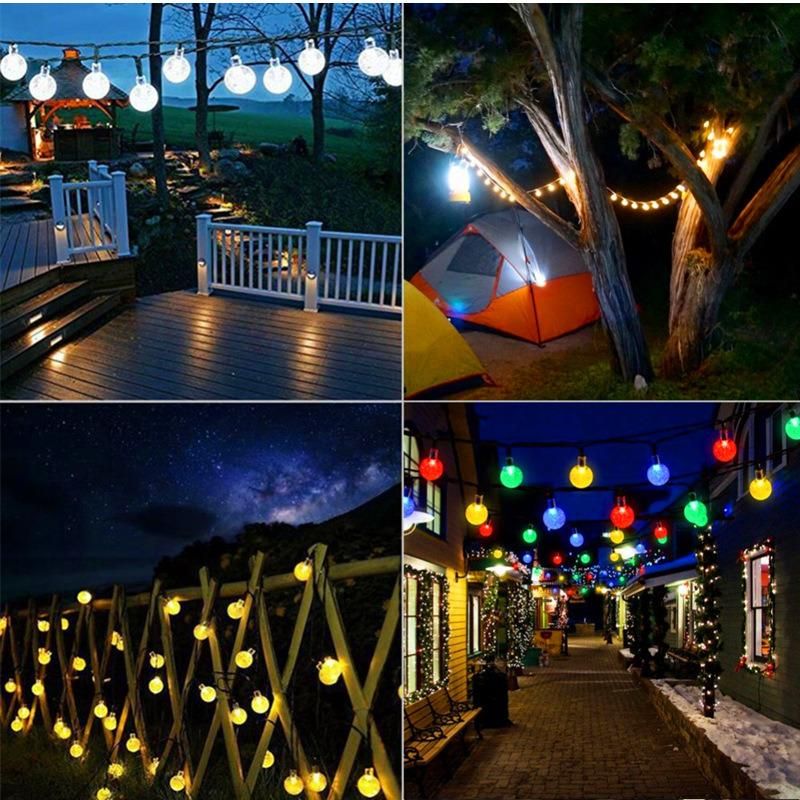 Solar String Lights, LED Solar Bee Fairy Lights 8 Modes Waterproof Outdoor Honeybee String Lights