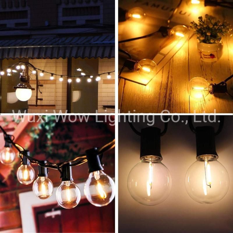 LED String Light 100FT Anting Festoon Mains Lights G40 Waterproof IP45 Indoor/Outdoor Garden Lights