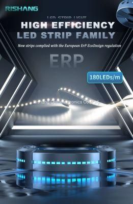 DC24V High Efficiency 9.6W 208lm/M ERP Standard 180LEDs Flexible Light LED Strip with 5 Years Warranty