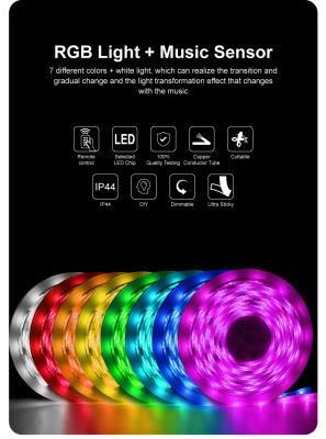 5m LED Strip Lights Music Color Changing 20 Keys Remote APP Control DIY LED Lights for Bedroom Home