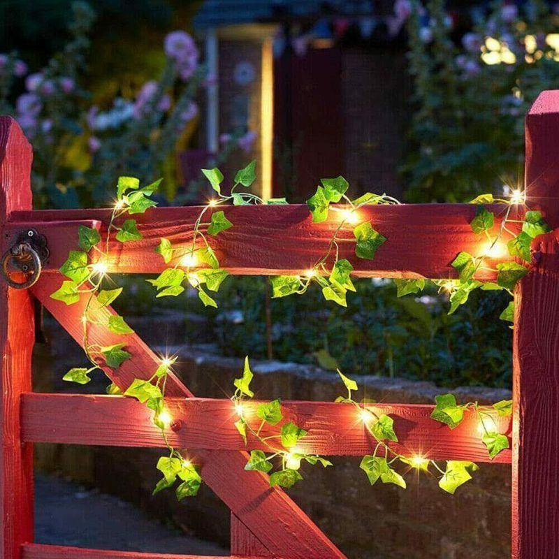 10m Solar LED Light Outdoor Garland Curtain IVY Fairy Lights