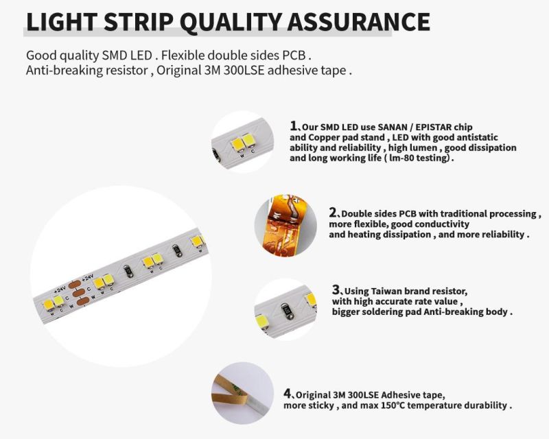 CCT Adjustable SMD2835 120LEDs/M 12W/M LED Flexible Strip Light