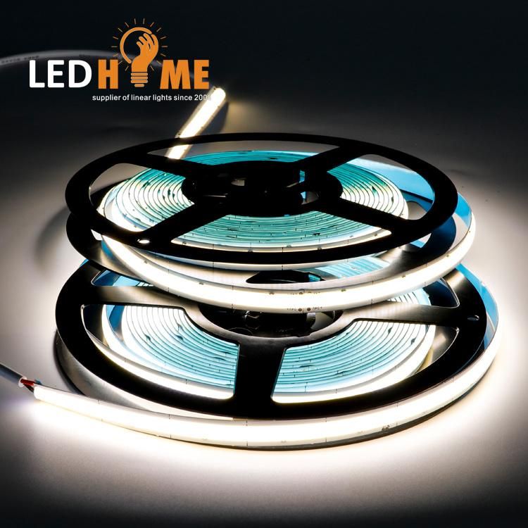 Dots-Free 180 Degree Beam Angle COB LED Strip Flexible Light High CRI90 LED Rope Lighting