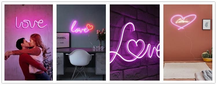 Best Selling Fast Delivery LED Silicone LED Lighting Logo Custom Smiling Face with Heart Sign LED Neon