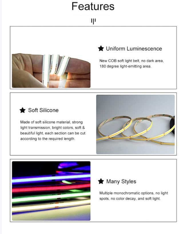 Waterproof IP65 Tape Light White Flexible Light Strip for DIY Bedroom Home Decoration