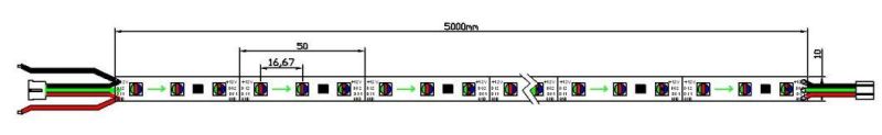 30 LEDs Addressable Strip RGB Magic Digital LED Pixel Strip Light 12V 2811 with Power Supplier and Controller