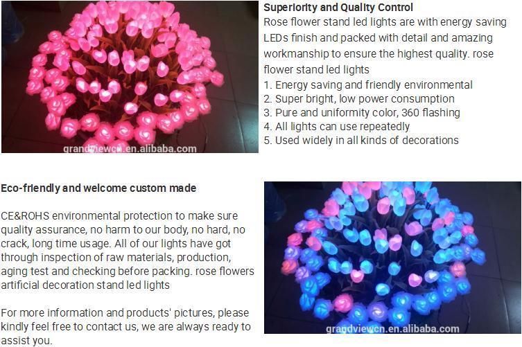 Waterproof 12V LED Ground Buried Stand Decoration RGB LED Rose Flower for Outdoor