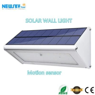 IP66 Waterproof Warm Bright Solar Wall Light with Motion Sensor for Yard Pathway