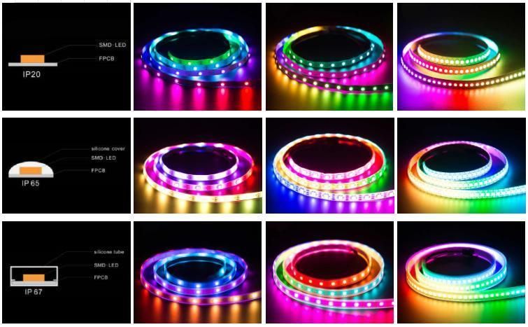 Best Quality Ws2811 RGB Pixel LED Light 30LED/M LED Pixel DC12 IP68 Waterproof LED Strip