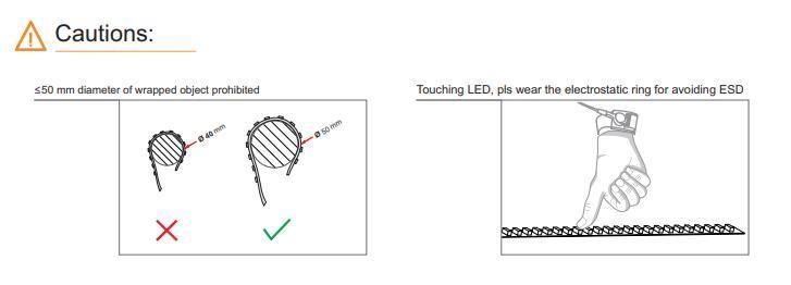 New Design High Brightness Uniform Lighting COB LED Strip Light 320LED 8mm