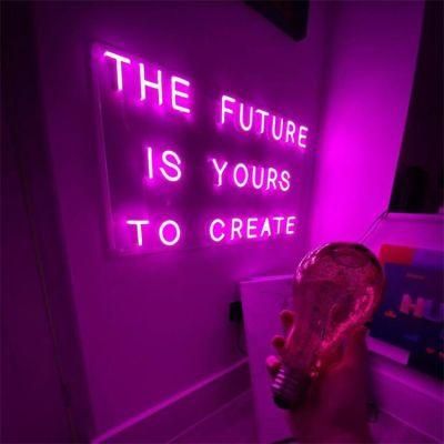 3D Lamp Neon Light Sign Wall Neon Light LED Indoor Decoration Night Lamp The Future Is Yours to Create Neon Light Sign