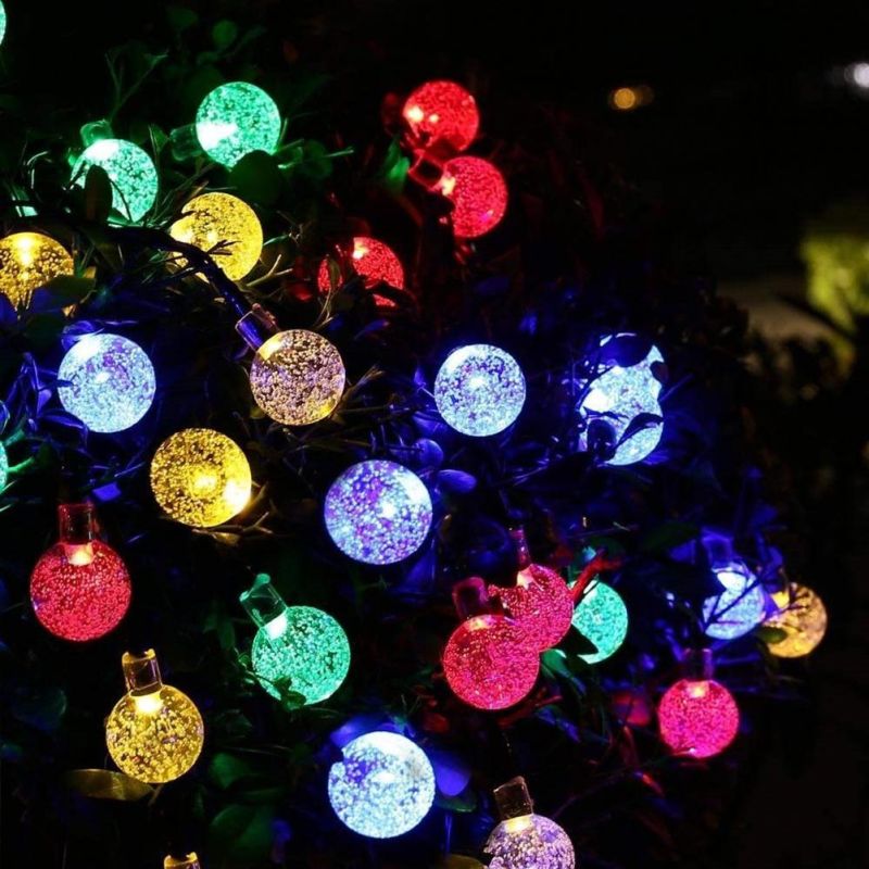 20/30/50/100/200LED 8 Mode Christmas Lights Waterproof Garden Wedding Lights Outdoor Decor Round Crystal Ball Solar Power LED String Light